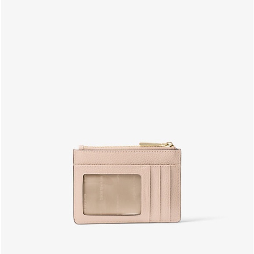 Michael Kors Soft Pink Leather Coin Purse Card Slot Wristlet ZipUp Wallet Travel - Picture 3 of 14